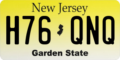 NJ license plate H76QNQ