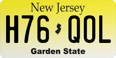 NJ license plate H76QOL