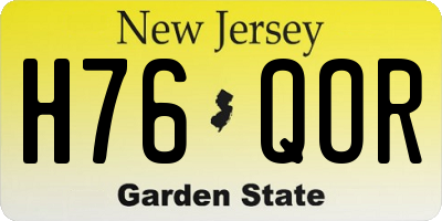 NJ license plate H76QOR