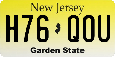 NJ license plate H76QOU