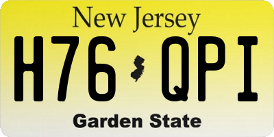 NJ license plate H76QPI