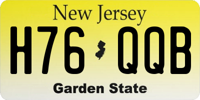 NJ license plate H76QQB