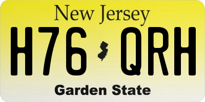 NJ license plate H76QRH