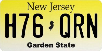 NJ license plate H76QRN
