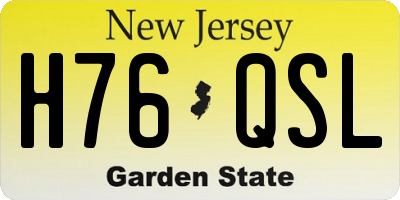 NJ license plate H76QSL