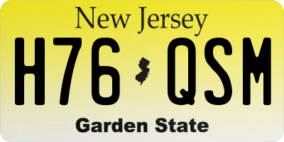 NJ license plate H76QSM