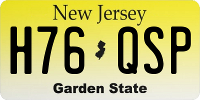 NJ license plate H76QSP
