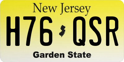 NJ license plate H76QSR