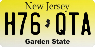 NJ license plate H76QTA