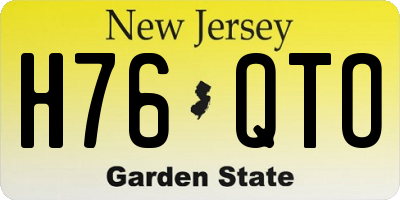 NJ license plate H76QTO