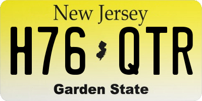 NJ license plate H76QTR