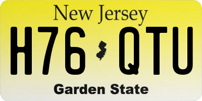 NJ license plate H76QTU