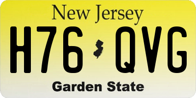 NJ license plate H76QVG