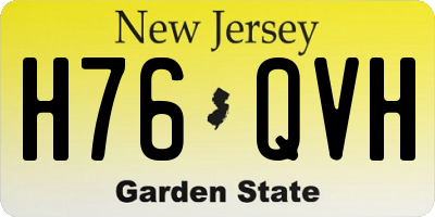 NJ license plate H76QVH