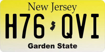 NJ license plate H76QVI