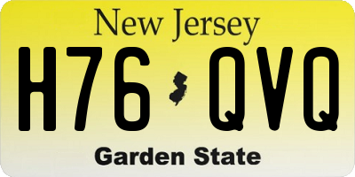 NJ license plate H76QVQ