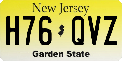 NJ license plate H76QVZ