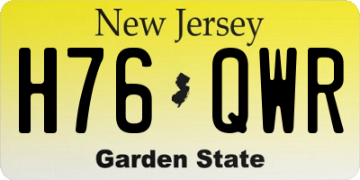NJ license plate H76QWR
