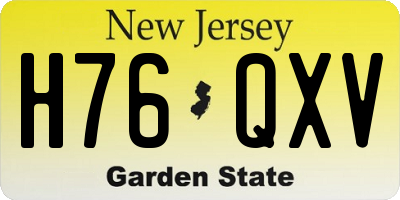 NJ license plate H76QXV