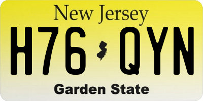 NJ license plate H76QYN