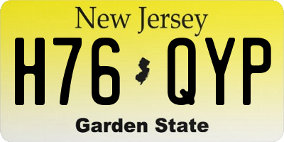 NJ license plate H76QYP