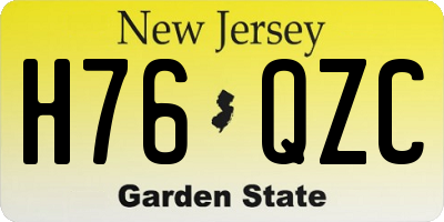 NJ license plate H76QZC