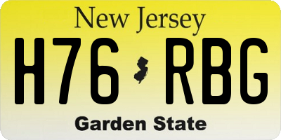 NJ license plate H76RBG