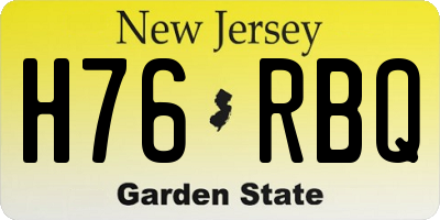 NJ license plate H76RBQ