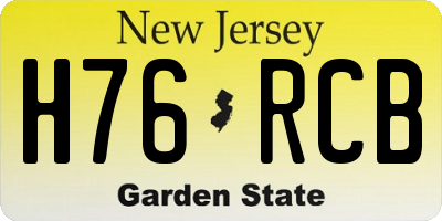 NJ license plate H76RCB