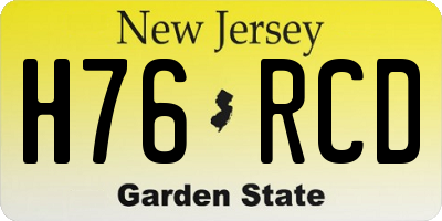 NJ license plate H76RCD