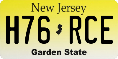 NJ license plate H76RCE