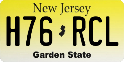 NJ license plate H76RCL