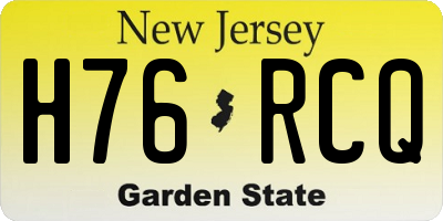 NJ license plate H76RCQ