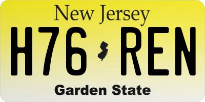 NJ license plate H76REN