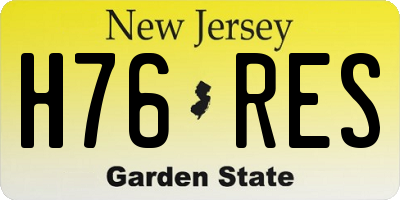 NJ license plate H76RES