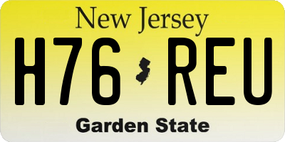 NJ license plate H76REU