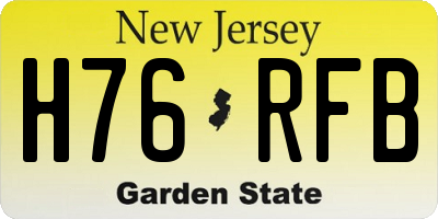 NJ license plate H76RFB