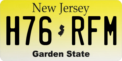 NJ license plate H76RFM