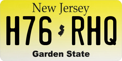 NJ license plate H76RHQ