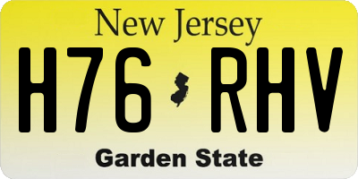 NJ license plate H76RHV