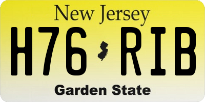 NJ license plate H76RIB