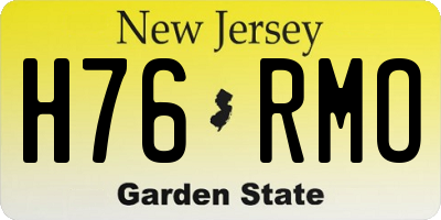 NJ license plate H76RMO