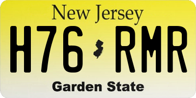 NJ license plate H76RMR