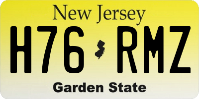 NJ license plate H76RMZ