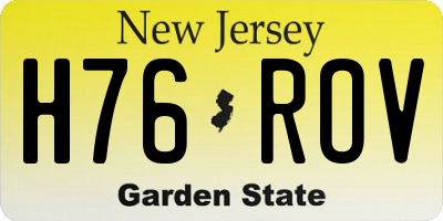 NJ license plate H76ROV