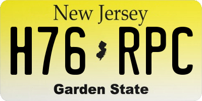 NJ license plate H76RPC