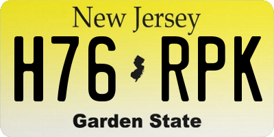 NJ license plate H76RPK