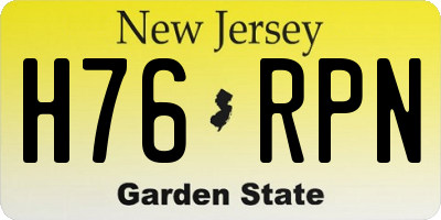 NJ license plate H76RPN