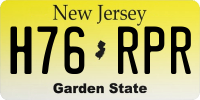 NJ license plate H76RPR