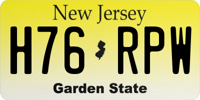 NJ license plate H76RPW